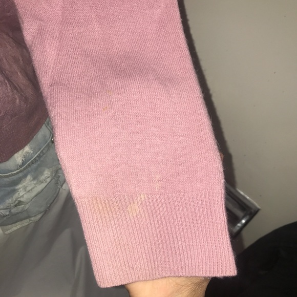 ALIA Rose Pink Quilted Knit Wool Mock Neck Sweater - Picture 4 of 8